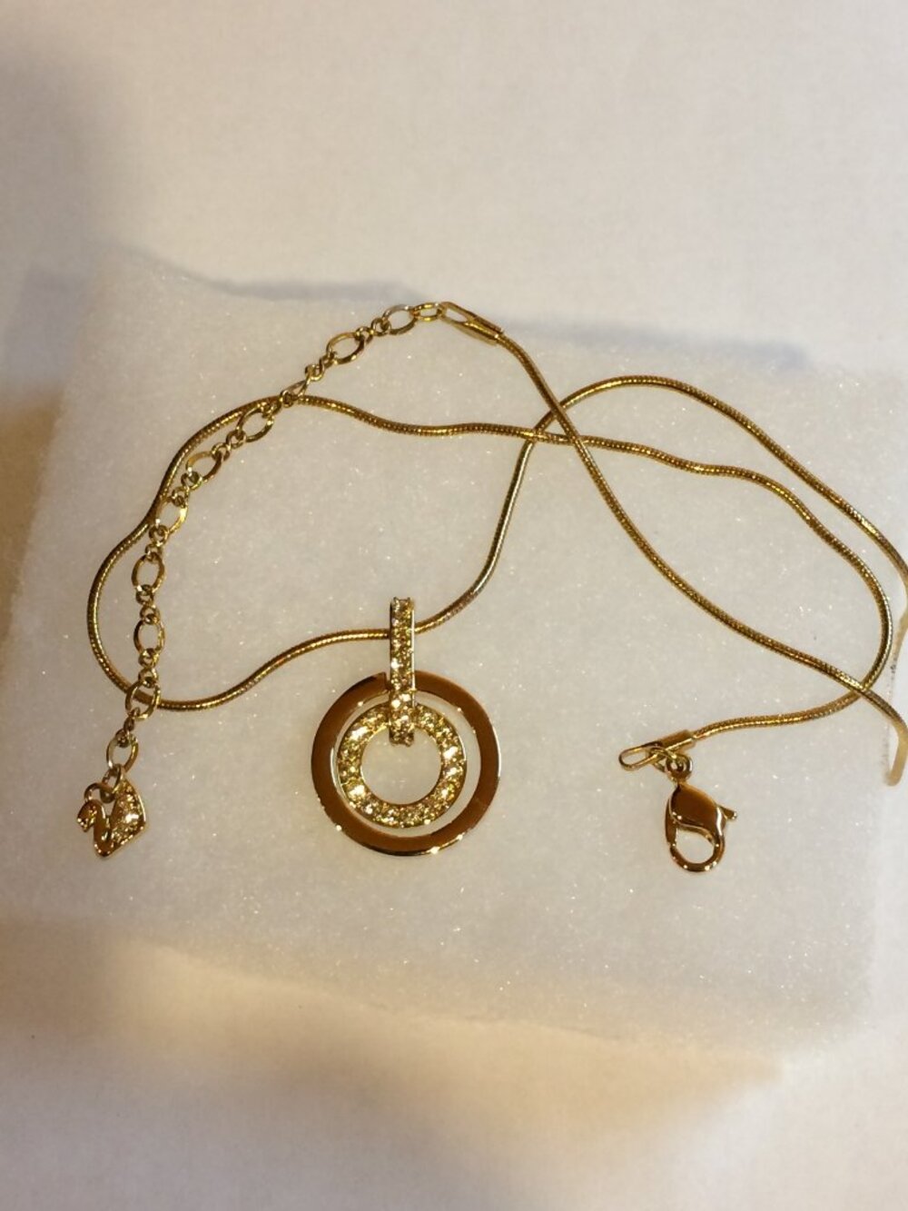 Swarovski Double Circle Crystal Pendant with Necklace